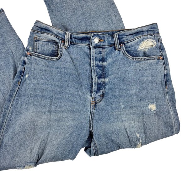 Wild Fable Highest Rise Straight Jeans Womens Size 12 Blue Denim Cotton Blend - Picture 3 of 12